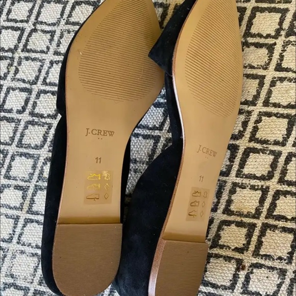 J.Crew Black Suede Flats - size 11 - Picture 2 of 2